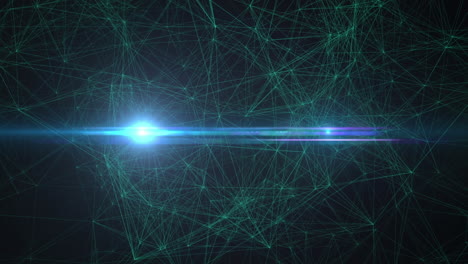 animación de la red de conexiones y procesamiento de datos