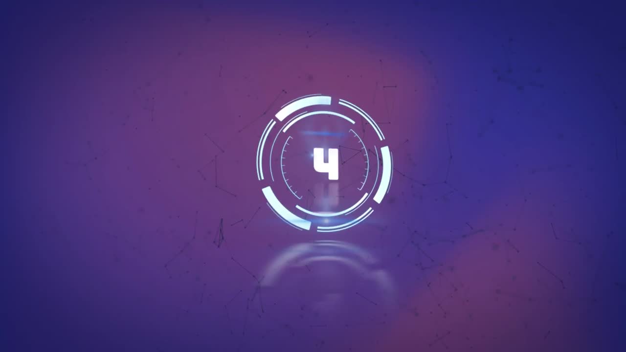 Animation of safe lock with countdown on dark purple background