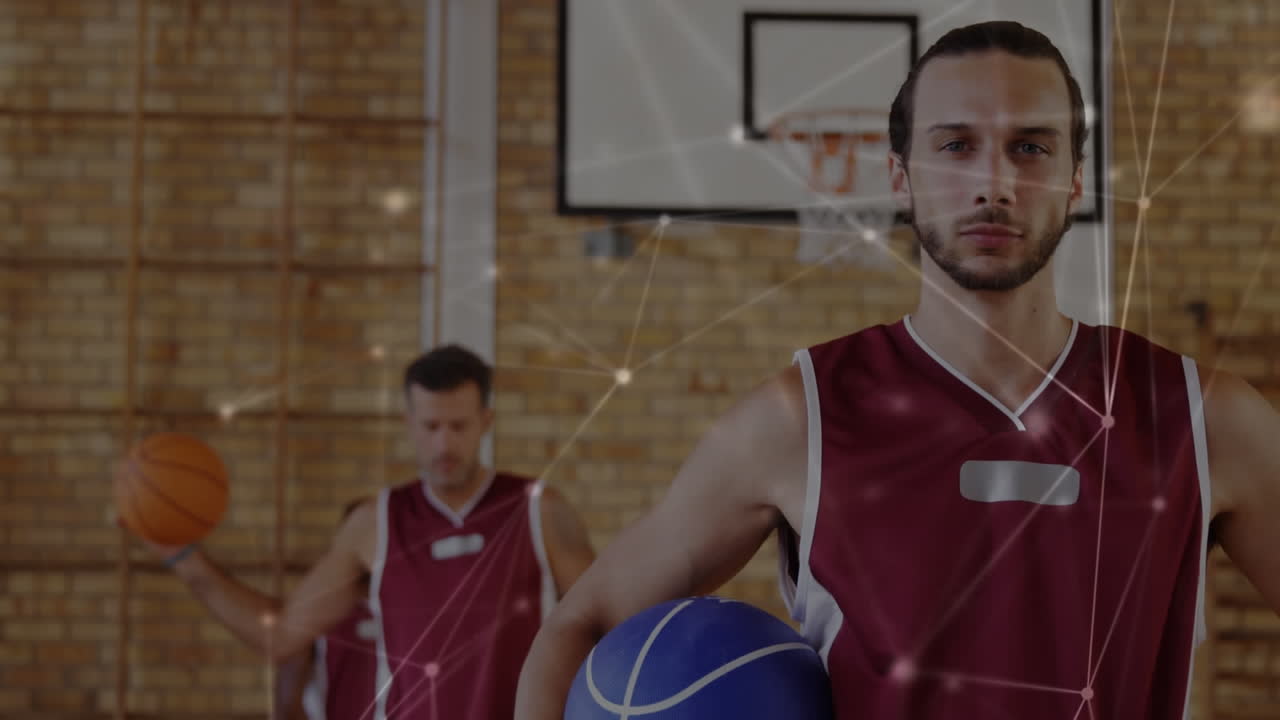 animación de la red de conexiones entre diversos jugadores de baloncesto masculinos