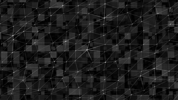 Abstract Digital Network Background with Moving Geometric Mesh