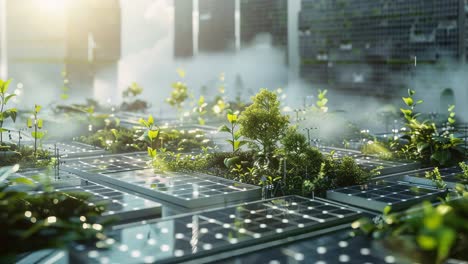 sustainable urban farming with solar panels