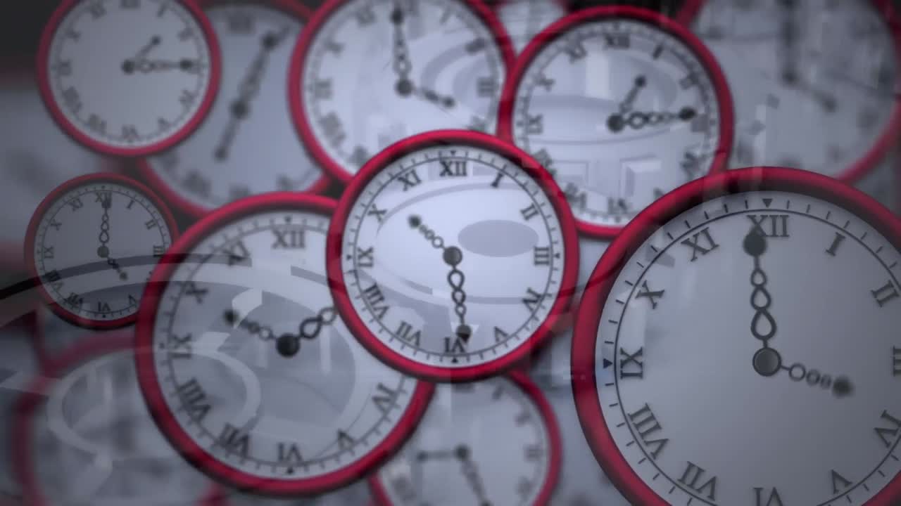 Animation of moving clocks with different time