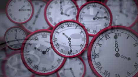 Animation-of-moving-clocks-with-different-time