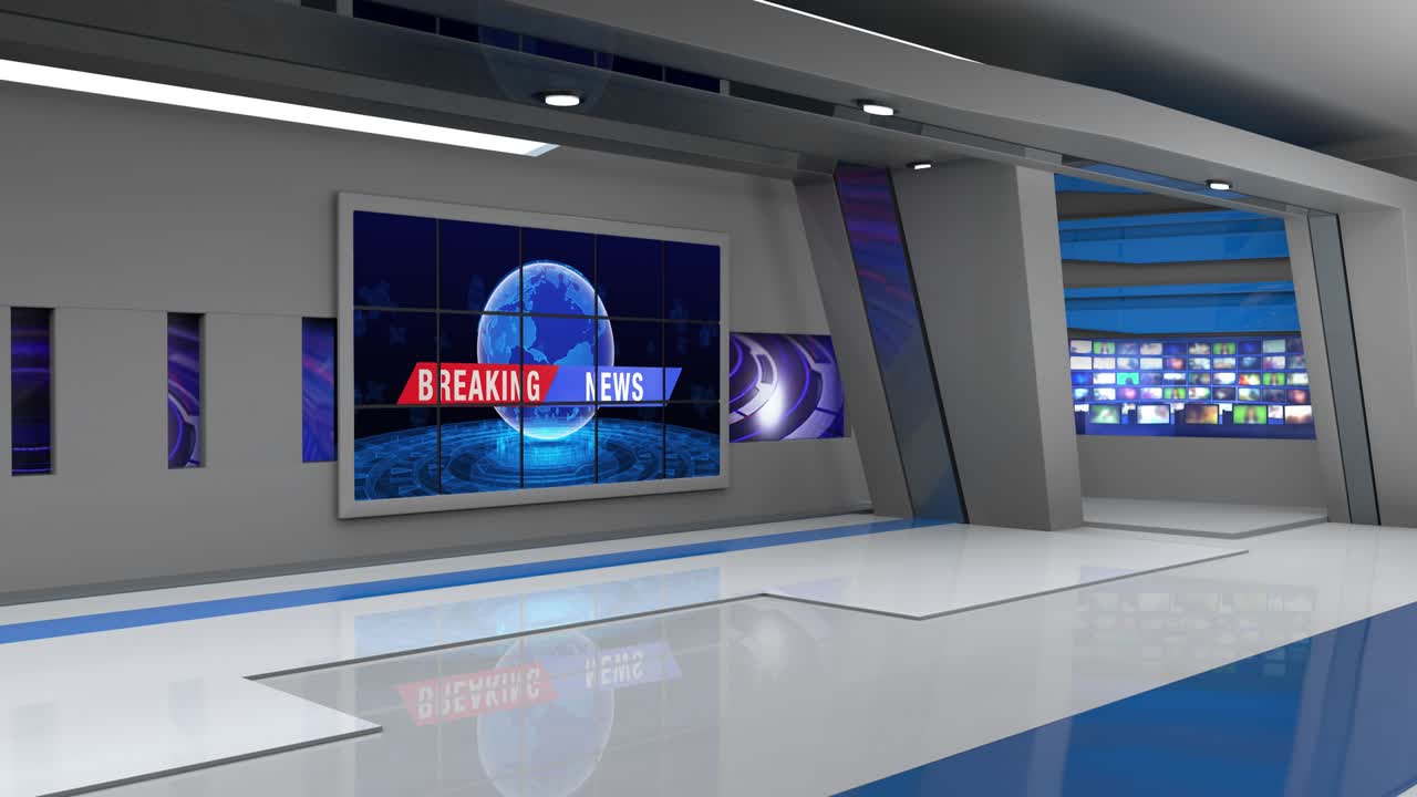 3d 가상 뉴스 스튜디오 배경 루프