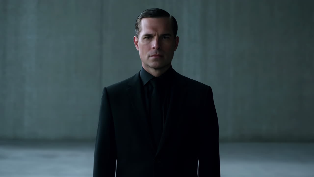 hombre con traje negro