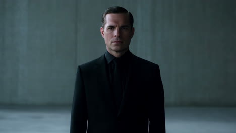 man in a black suit