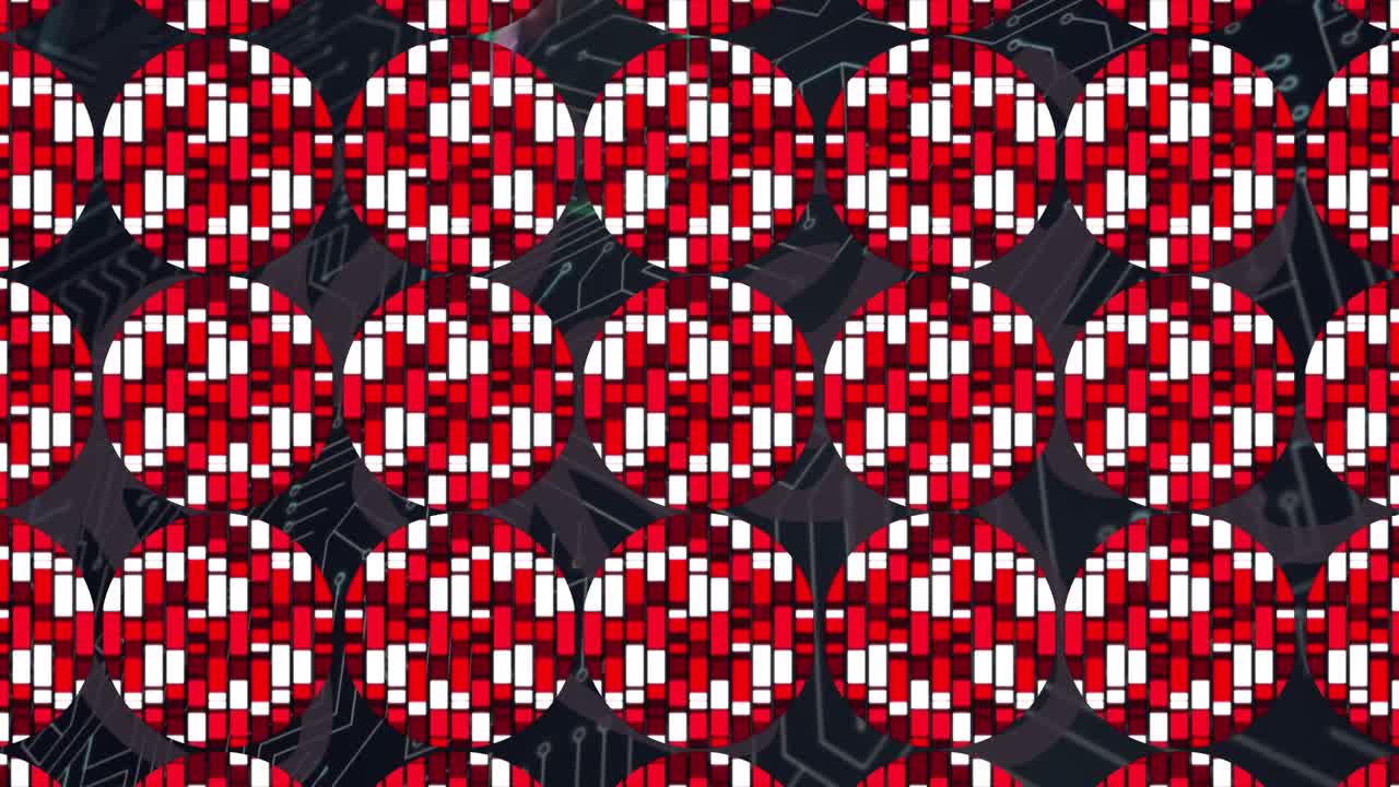 Animation of moving rectangle lights in shades of red