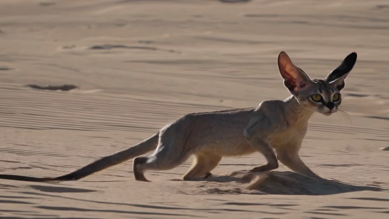 Desert Cat in the Sand