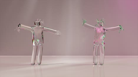 abstract glass figures