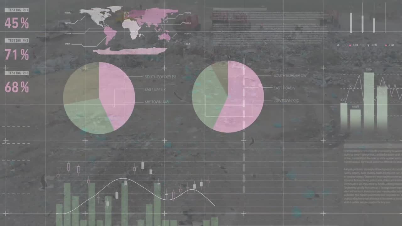 animación del registro estadístico de los vehículos en el sitio de eliminación de residuos