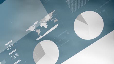 animation of statistical data processing against green background