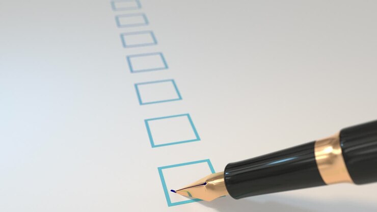 Pen ticking boxes fountain survey vote exam tick ticker loop 4K