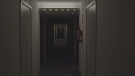 empty hotel hallway at night