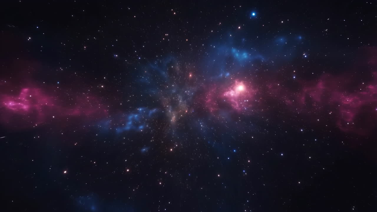 Vibrant Cosmic Nebula and Starfield