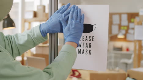 please wear mask sign in office