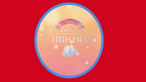 animation of merry christmas text on red background