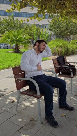 professional taking a wellness break outdoors