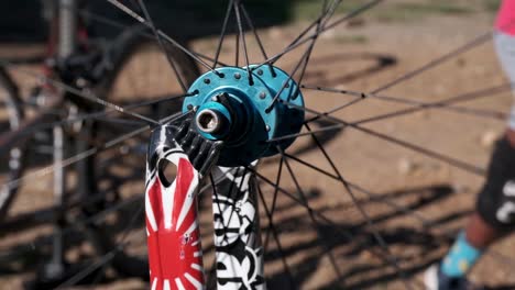 Bicycle-wheel-spinning-on-sprocket