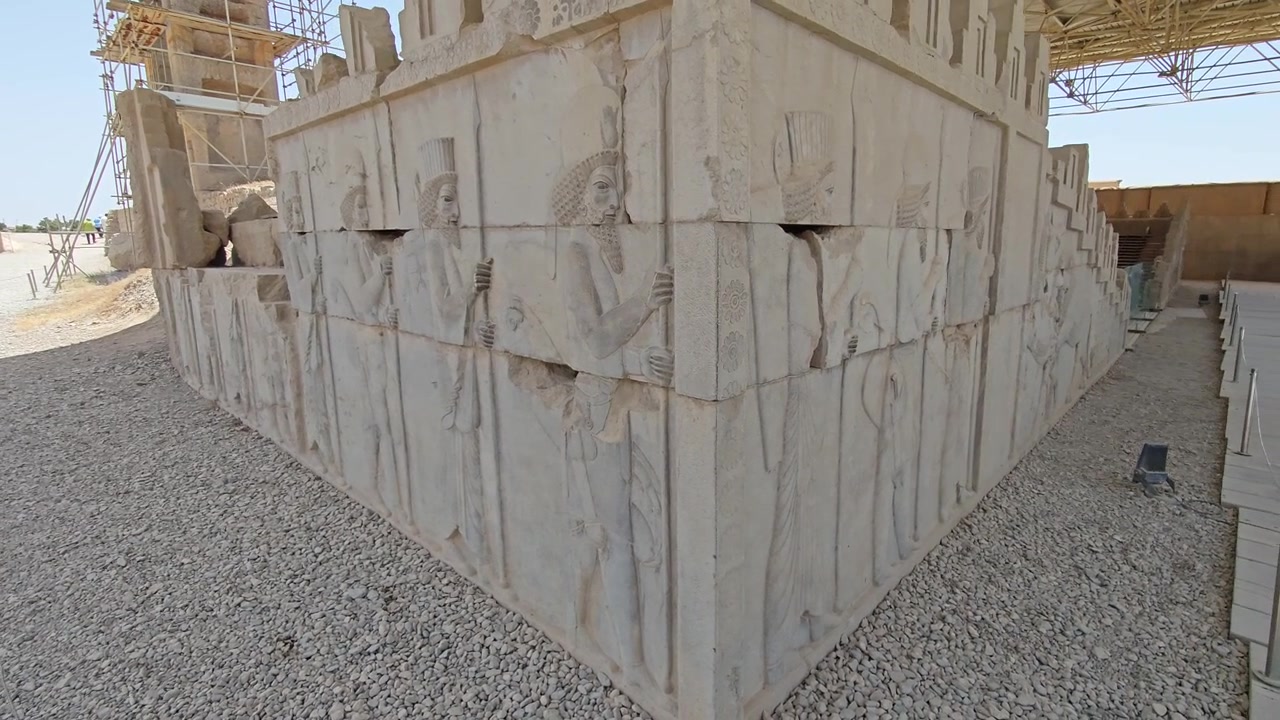 Ancient Persian Bas-Relief Carvings at Persepolis Archaeological Site