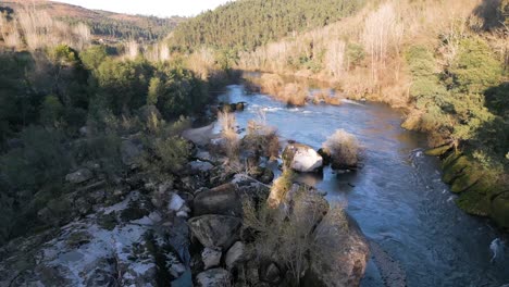 Rustic-Tâmega-River-Landscape-in-Chapa-Amarante---aerial