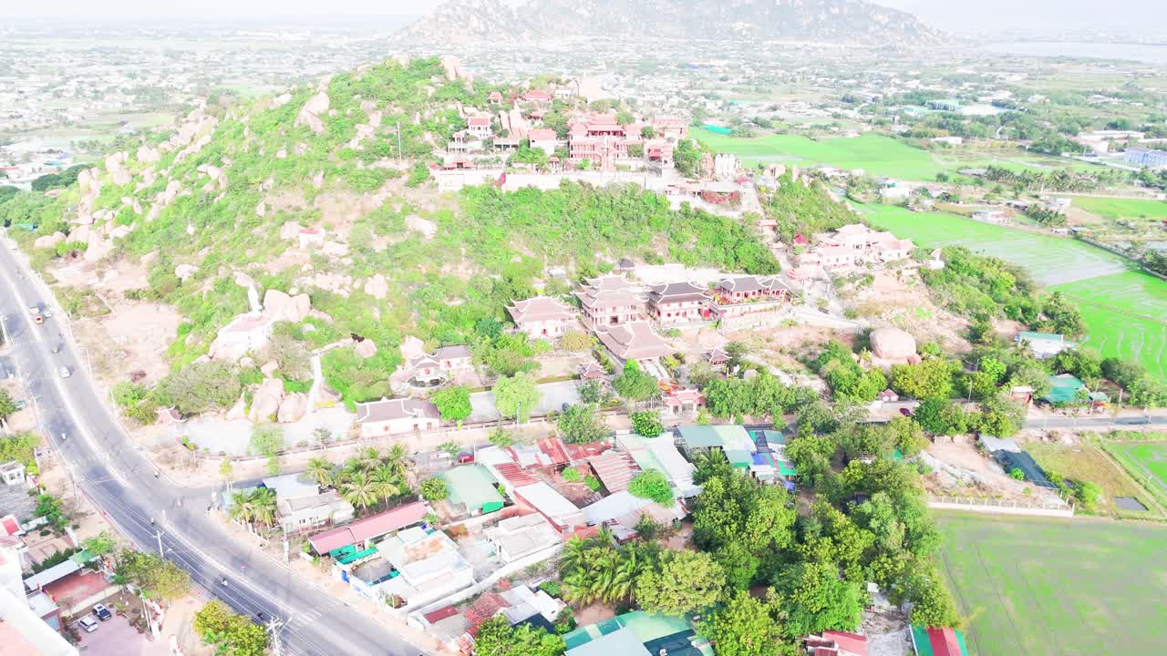 Aerial View Orbit Right of the Temple in Phan Rang–Tháp Chàm.