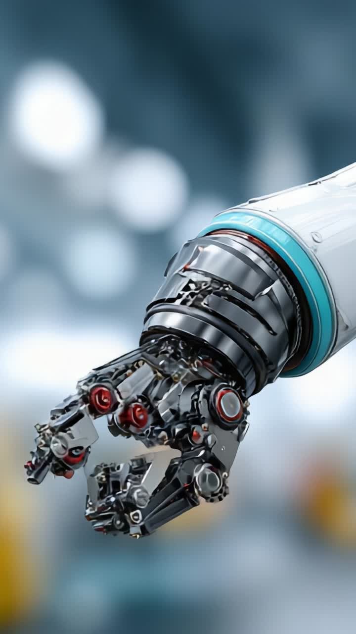 Showcasing the Evolution of Robotic Technology: A Close-Up View of a Highly Advanced Robotic Hand with Intricate Mechanical Details and Precision Engineering