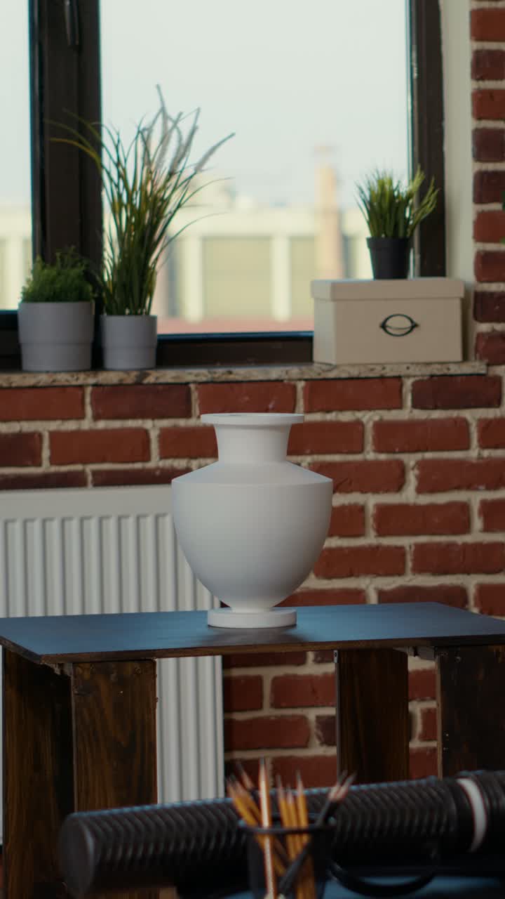 Interior design with vase and plants