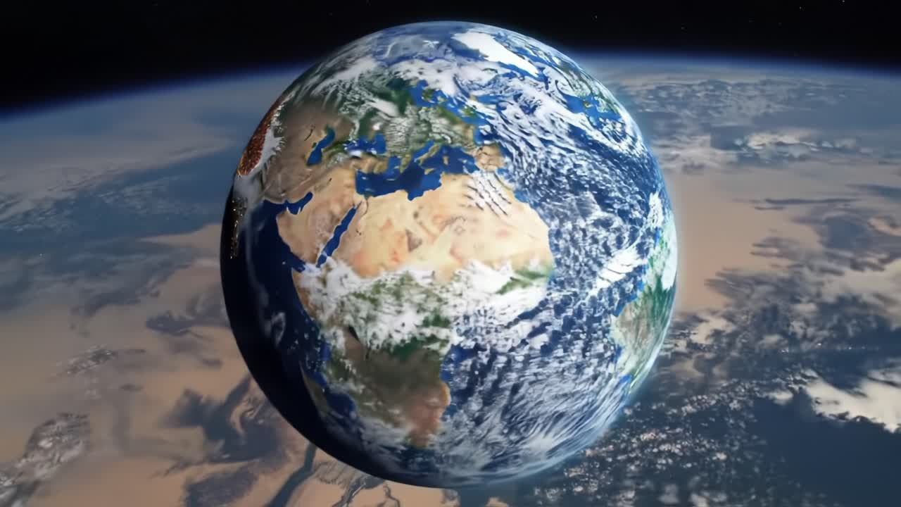 Breathtaking View of Earth from Space: A Stunning Perspective Showcasing Our Planet's Vast Oceans, Diverse Landscapes, and Dynamic Atmosphere as Viewed from Orbit