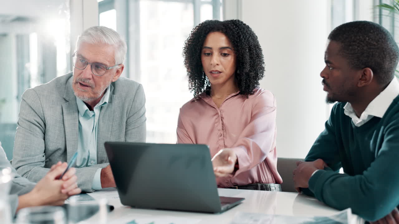 Diverse team collaborating in a business meeting