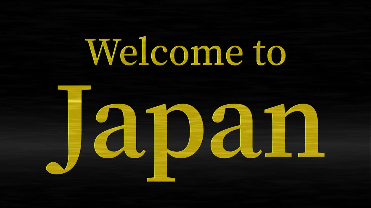 일본에 오신 것을 환영합니다 문자 애니메이션 모션 그래픽