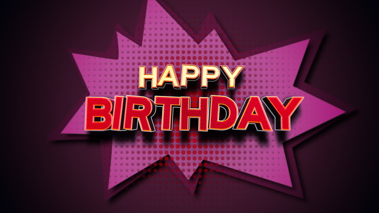 tarjeta de cumpleaños estrellada rojos en negrita sobre fondo negro