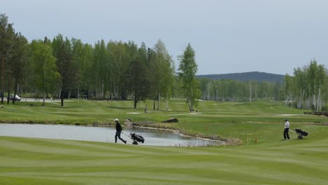 golfers on a golf course in summer