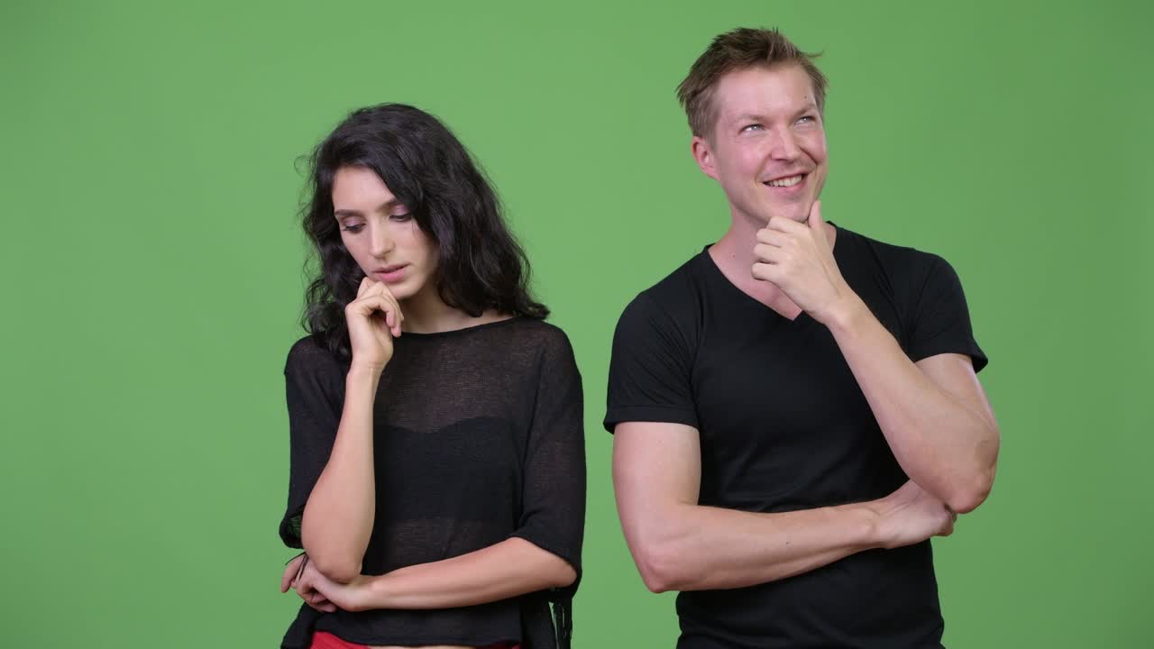 Young couple thinking together