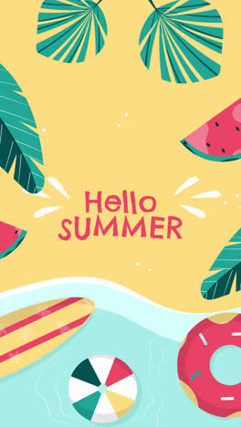 motion graphic of flat summer background