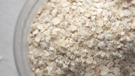 oatmeal flakes in a glass bowl