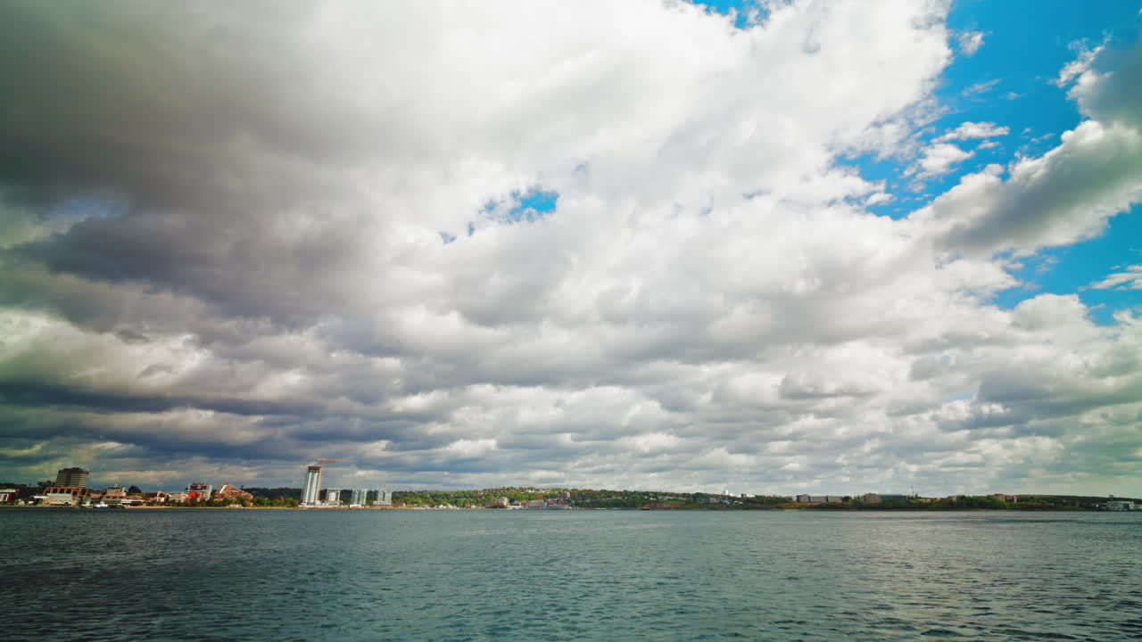 Boat tour exploring Halifax Downtown in Nova Scotia, Canada. Sightseeing of Halifax.