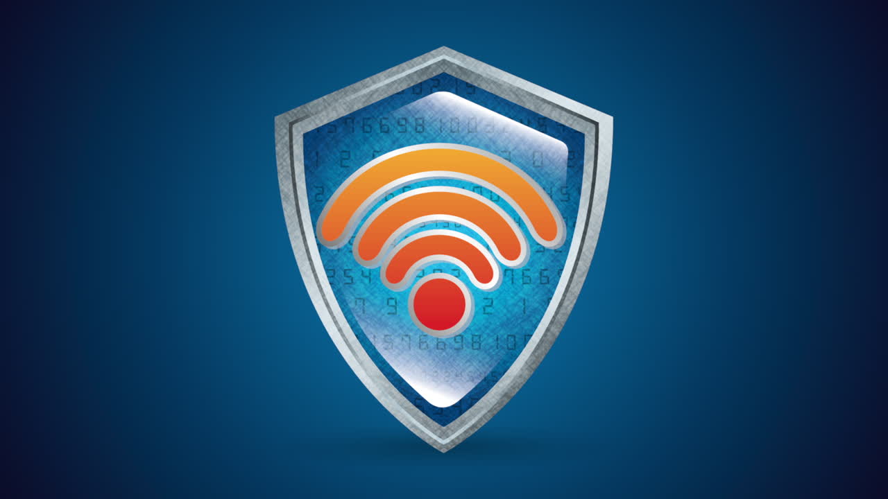 tecnología de big data con escudo y wifi