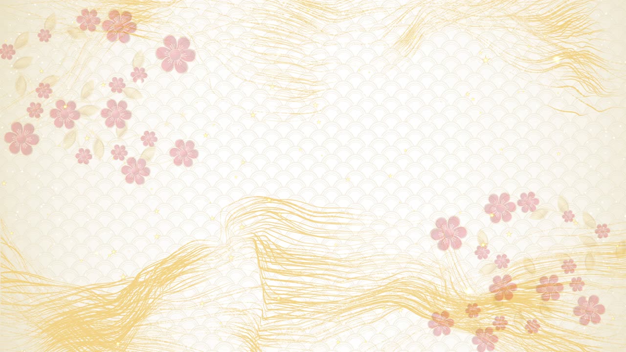 금색 선 파동 입자, 보케, 별 먼지, 꽃과 함께 추상적인 배경.