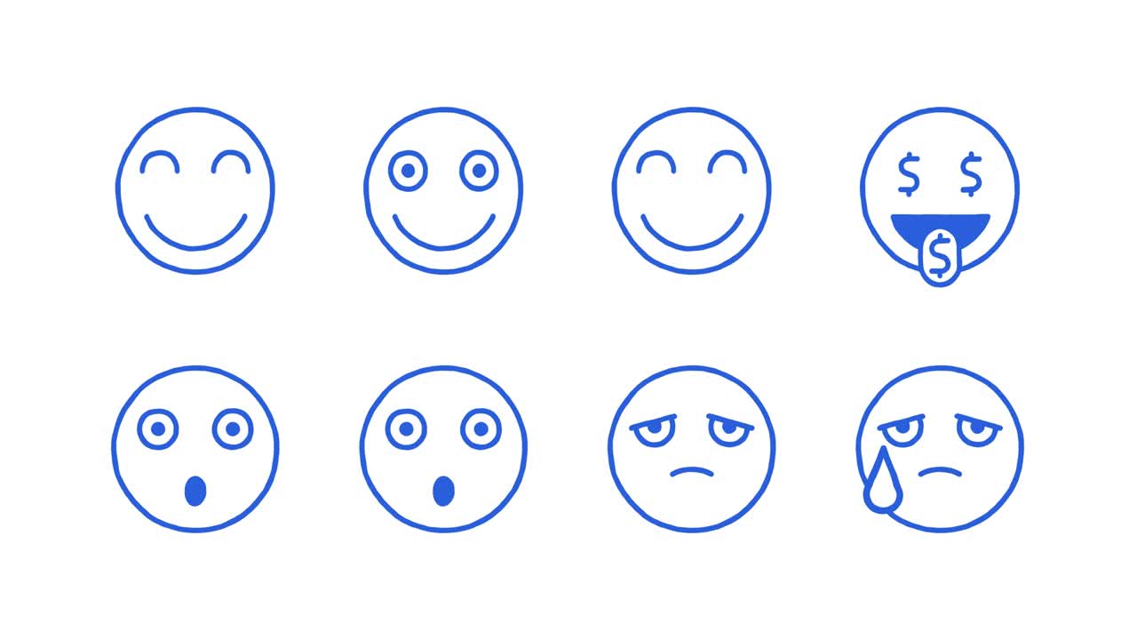 듀들 이모티콘 스티커 세트는 언어를 보여줍니다. 겁이 나고, 화가 나고, 투명한 배경입니다.