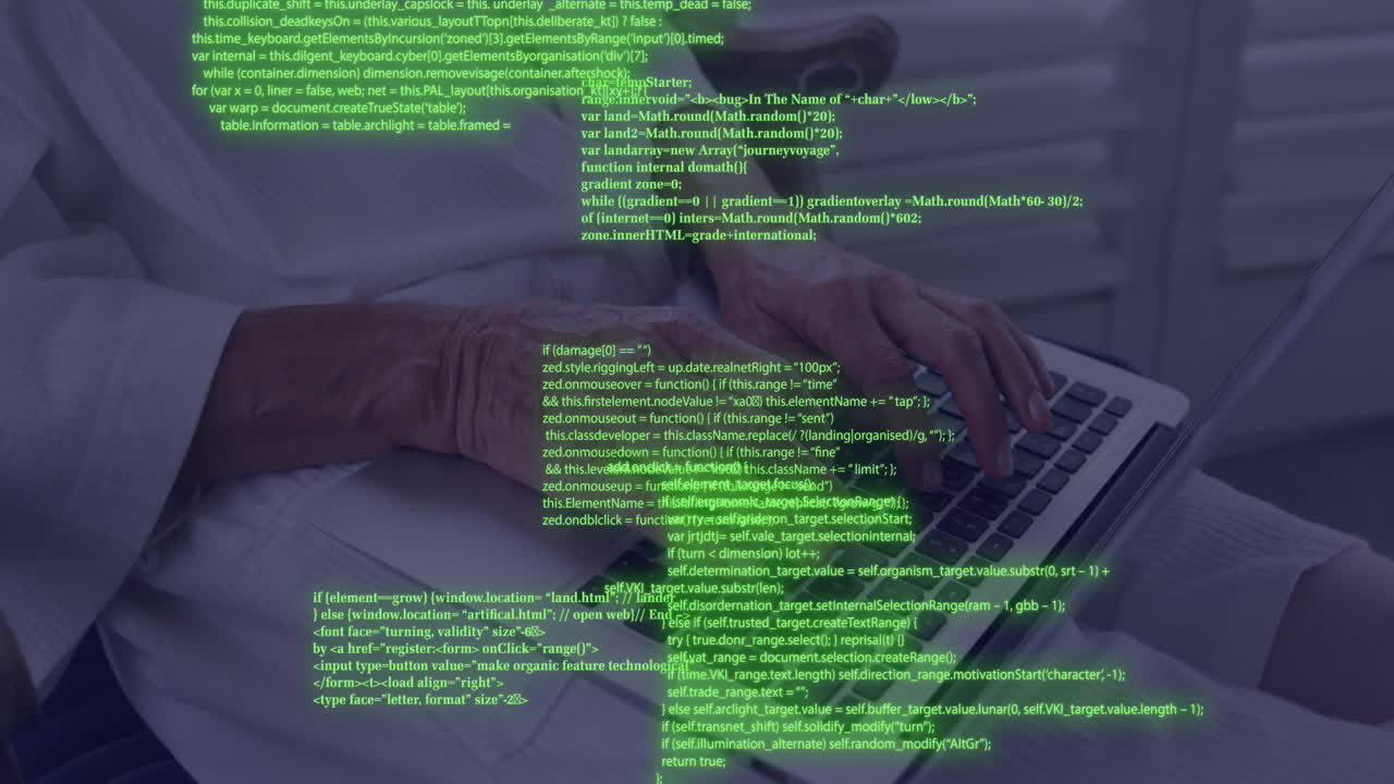 Animation of circuit board with data processing over caucasian woman using laptop