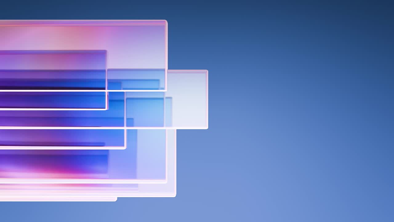Abstract Translucent Rectangles Moving on Blue Background