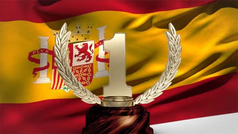 Bandera-Y-Trofeo-De-España