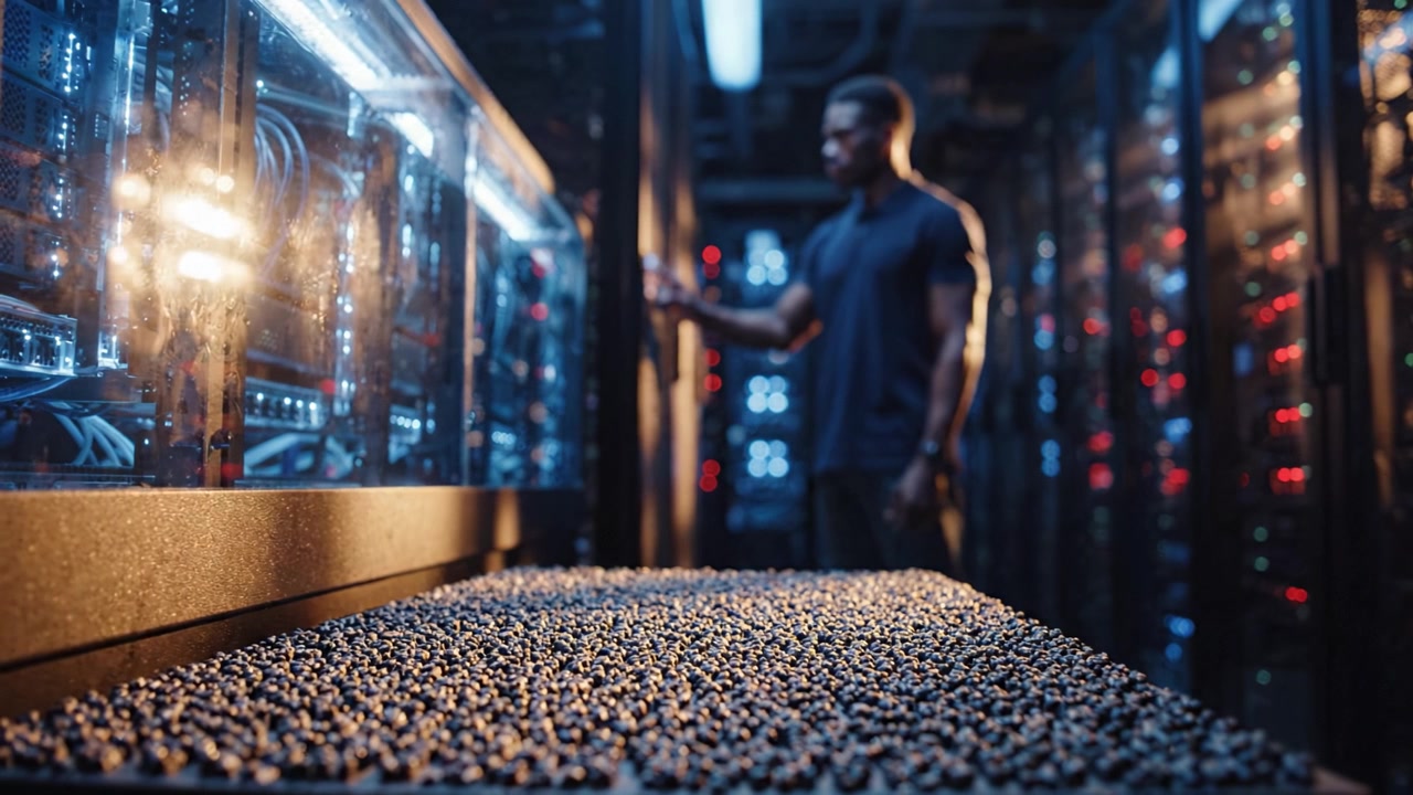 Exploring High-Tech Data Centers: A Journey Through Server Racks and Networking Equipment in a Modern Digital Infrastructure