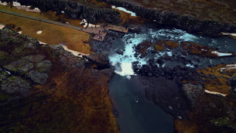 majestic oxarafoss cascade panorama