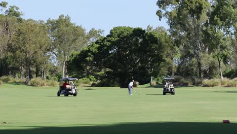 golfers enjoying a sunny day on the course