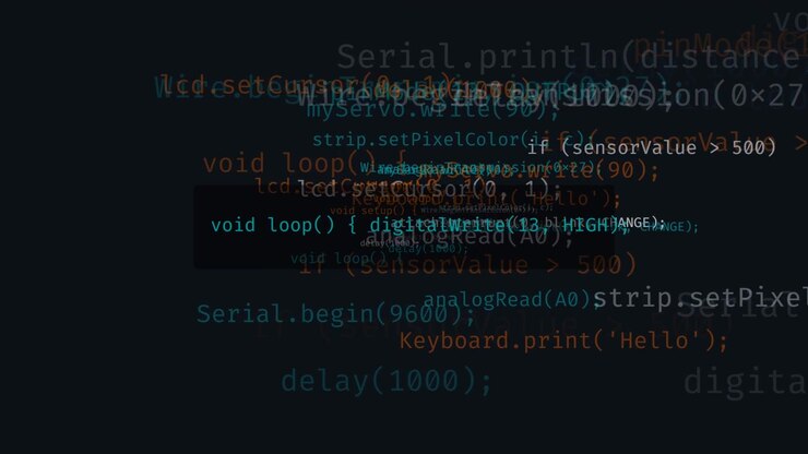 Programming Code Typing on Computer Screen