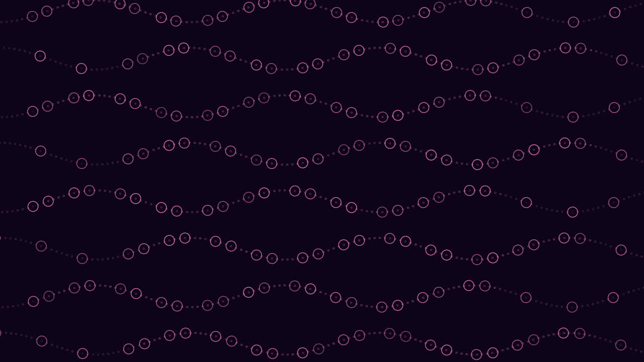 Repeat futuristic waves pattern with rainbow rings and glitters on black gradient