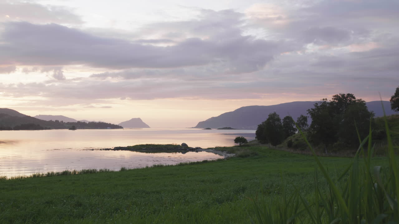 Landscape shot into the sunset