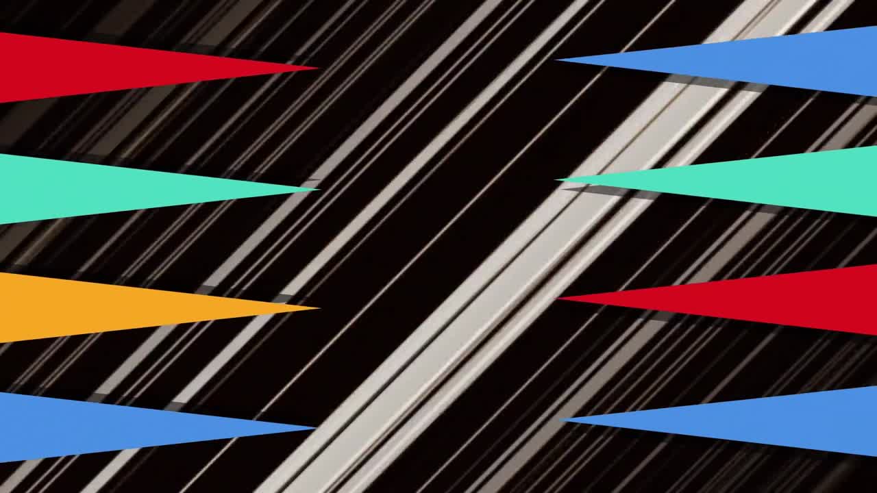 animación de múltiples formas en movimiento de colores en un fondo en movimiento en blanco y negro