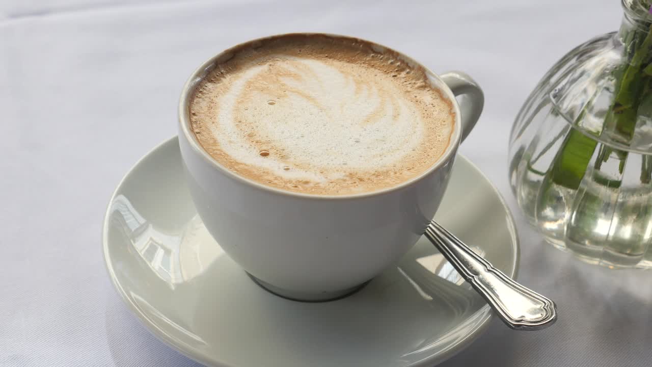 Cup of Cappuccino with Vase
